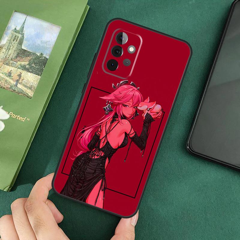 Чехол Genshin Impact Яэ Мико для Samsung Galaxy A54 A52S A52 A32 A22 A12 A72 A33 A53 A73 A14 A70 A51 A71