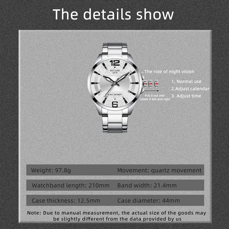 Luxury Fashion Men's Watch Simple Men's Watch Quartz Watch Stainless Steel Watch Casual Sports Men's watch