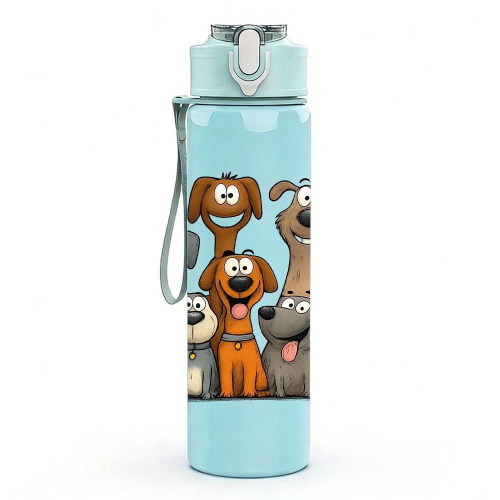 1PC Group Puppy Dogs 750ml Color Plastic Sports Water Bottle Leakproof Flip Straw Lid Suitable for Sports Office Home Use