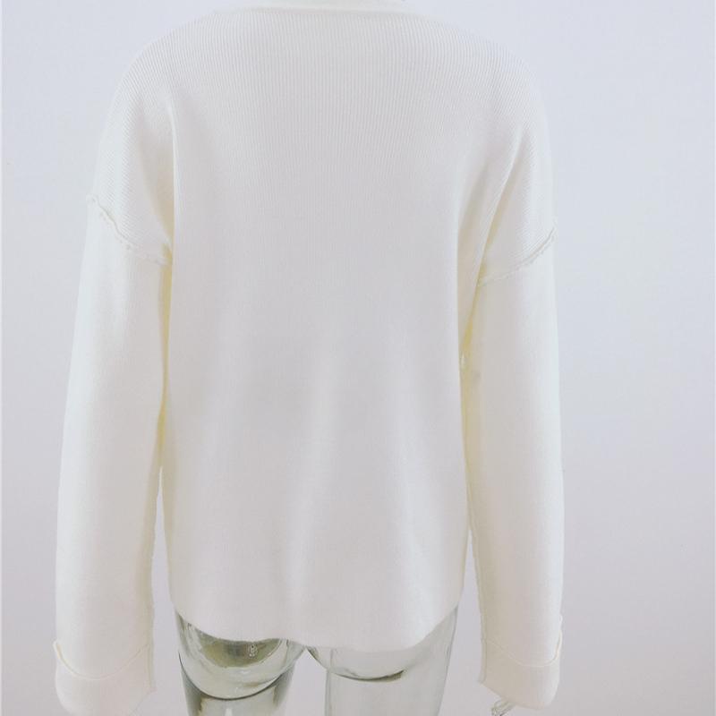 IHUASU Женский осенне-зимний однотонный свитер большого размера с V-образным вырезом