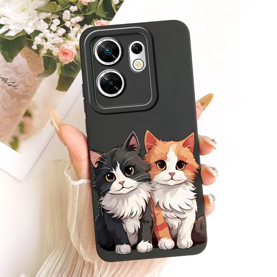 Модный чехол с рисунком для Infinix Zero 30 4G 5G Zero X Neo X Pro, мягкий матовый силиконовый чехол с узором из бантиков, мультяшный кот