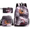 New Schoolbag Animation Three-piece Set Heat Transfer Schoolbag Small Shoulder Pencil Bag Primary and Secondary School Students Backpack