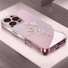 Розовый Цветок Бабочка Закаленное Стекло Чехол для Телефона для iPhone 16 17 Pro Max 15 14 Plus 13 12 11 Pro 16E 17Air Защитная Крышка для Объектива