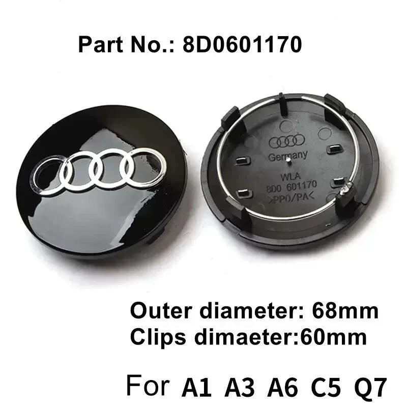 For Audi 8V4pcs Wheel Center Cap Hub Covers 60mm 61mm 68mm 69mm For AUDI A3 A4 A5 A6 A7 A8 S4 Q7 Q3 Car Styling Badge Auto Accessories