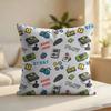 Cool Gaming Pattern Cushion Cover Silky Short Plush Invisible Zipper Dustproof Sofa Pillow Case For Home Decor