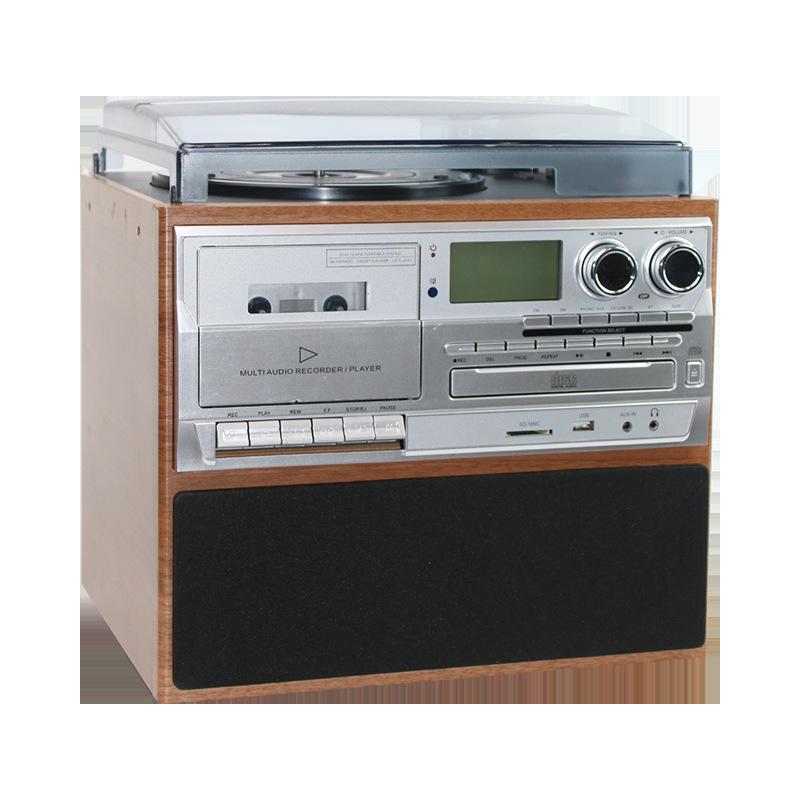 Ретро проигрыватель виниловых пластинок, CD, кассет с FM-радио и Bluetooth-динамиком