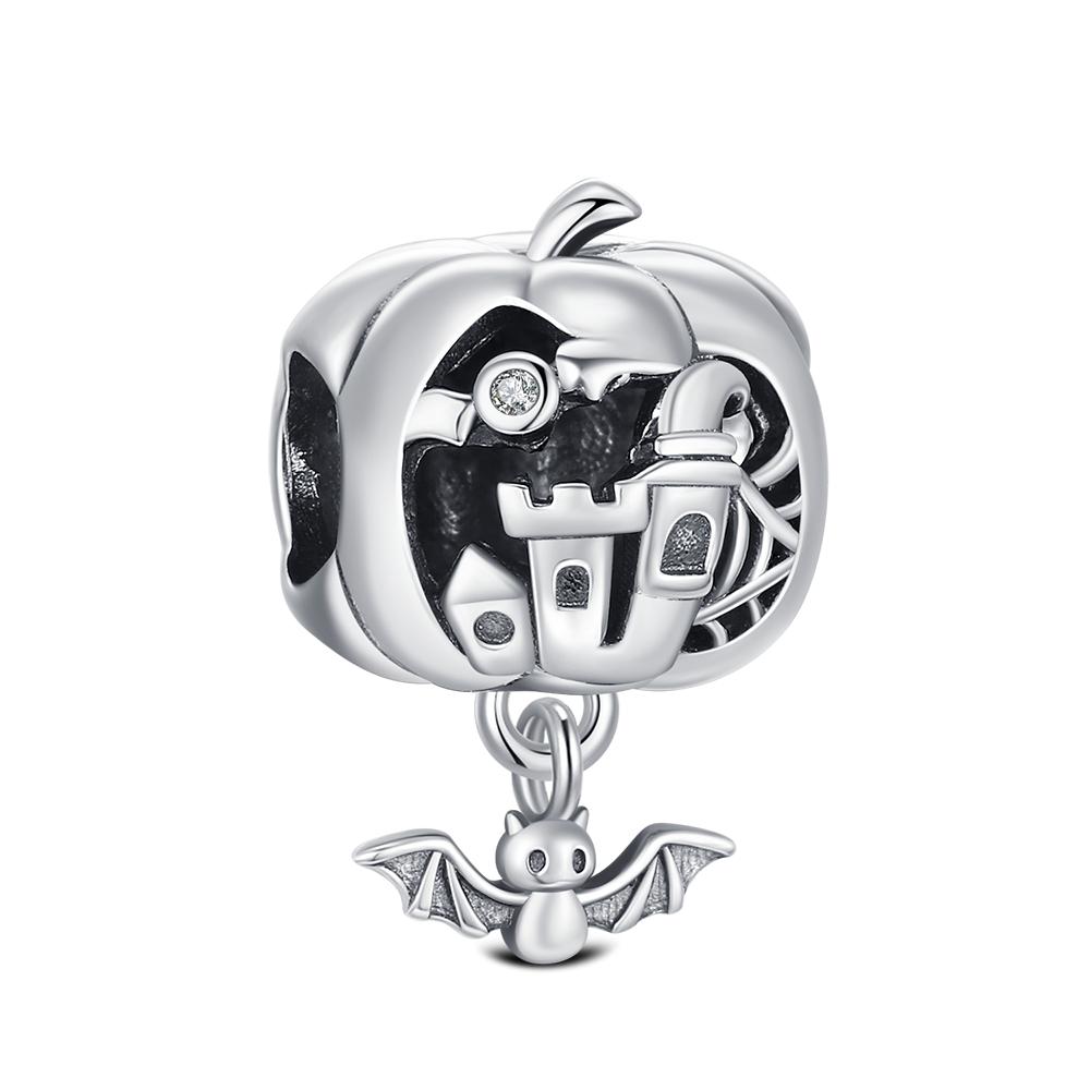 925 Silver Halloween Charm Ghost Pumpkin Charms Jewelry Making For Women Men DIY Bracelet Halloween Party Jewelry Gift