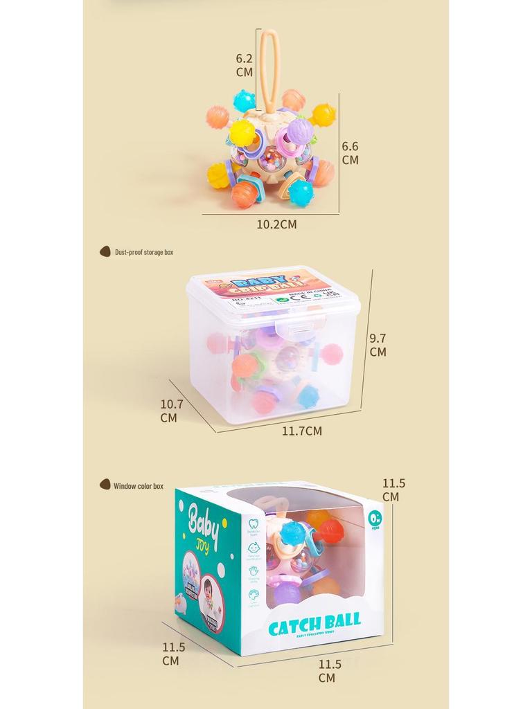 Infant Educational Puzzle & Teething Manhattan Atom Ball - Soothing Grip Toy for Babies