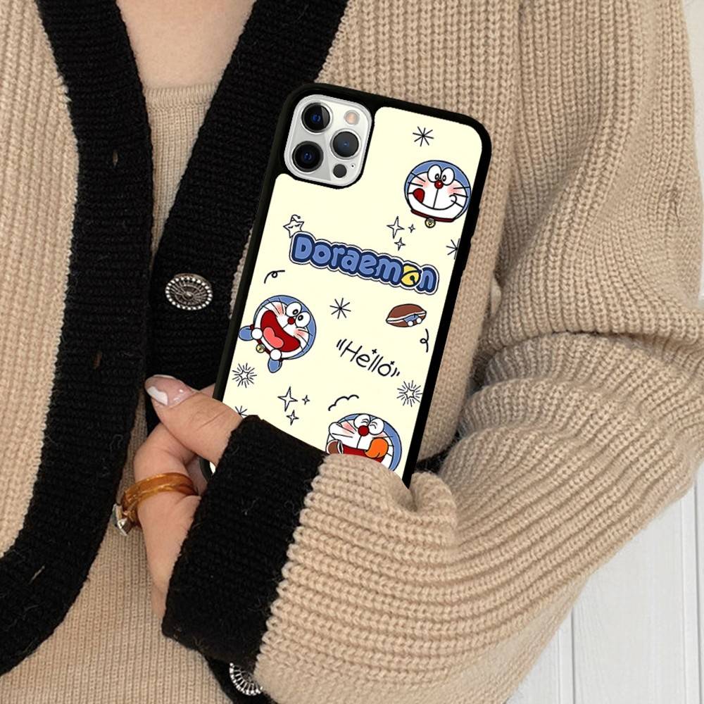 Cute Cartoon D-Doraemons Phone Case For IPhone 17 16 Pro Max 11 12 13 14 15 Hard PC+TPU Bracket Back Cover