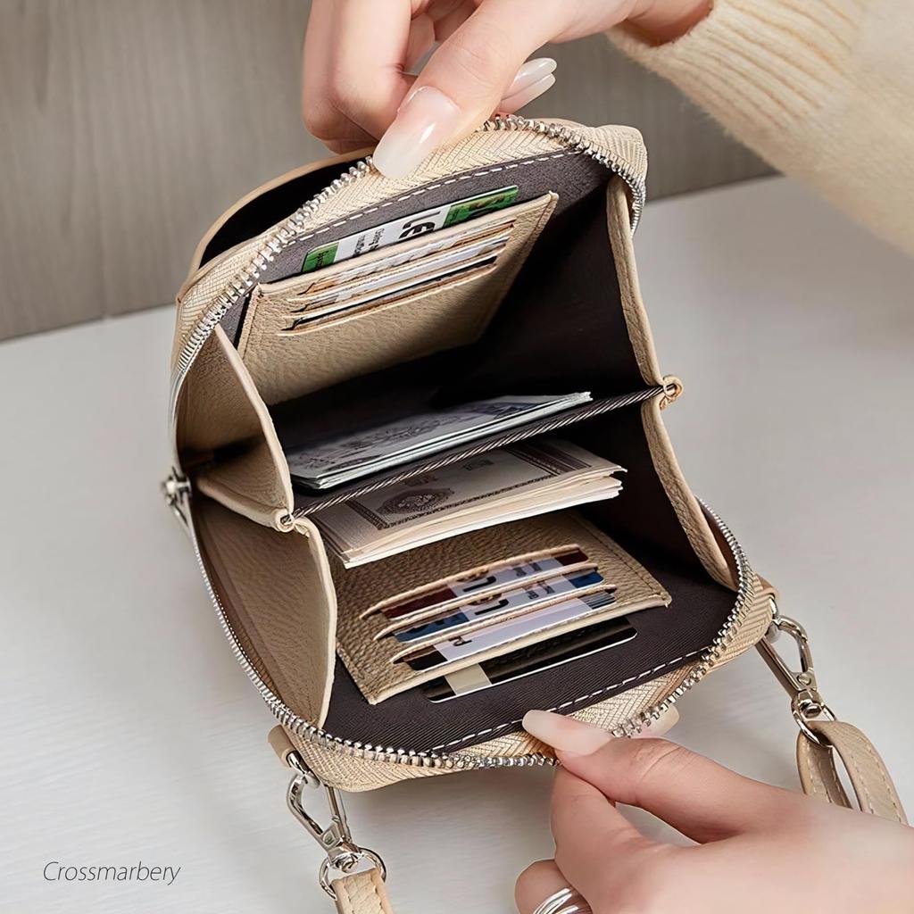 Сумка через плечо для смартфона, кошелька через плечо, держателя для карт, синтетическая, на каждый день, CY114, синяя [Cross Marberry], женская, маленькая, легкая,