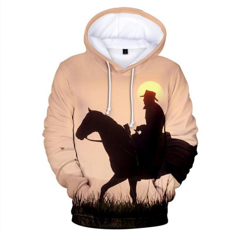 Fashion Hoodies Teen Girls 3D Printed Horse Hooded Sweatshirt Children Hoodie Loose Pullover Autumn Kids Clothes Streetwear