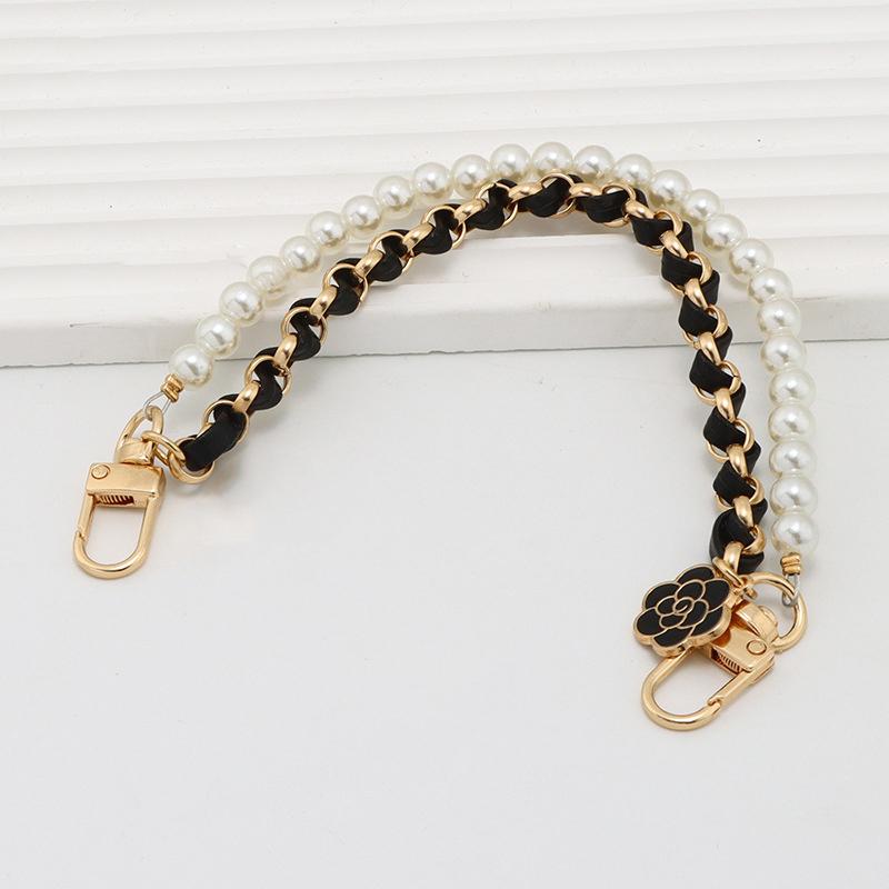 26Cm Pearl Purse Chain Short Handle Replacement Bag Chain Strap Metal Shoulder Chain Handbag Chain Accessories For Purse Bags