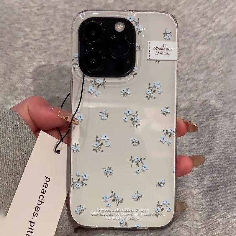 Новый белый нижний чехол IMD подходит для чехла мобильного телефона Apple 16ProMax iPhone17/14Pro цветочный 15 жесткий 13x.