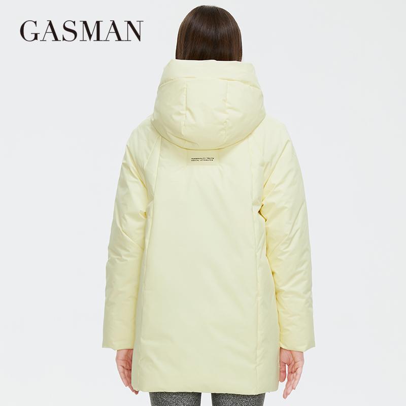 Gasman 2021 Winter Down Jacket Collection Fashion Solid Stand-up Collar Women Coat Elegance Oversize Hooded Women's Jackets 8198