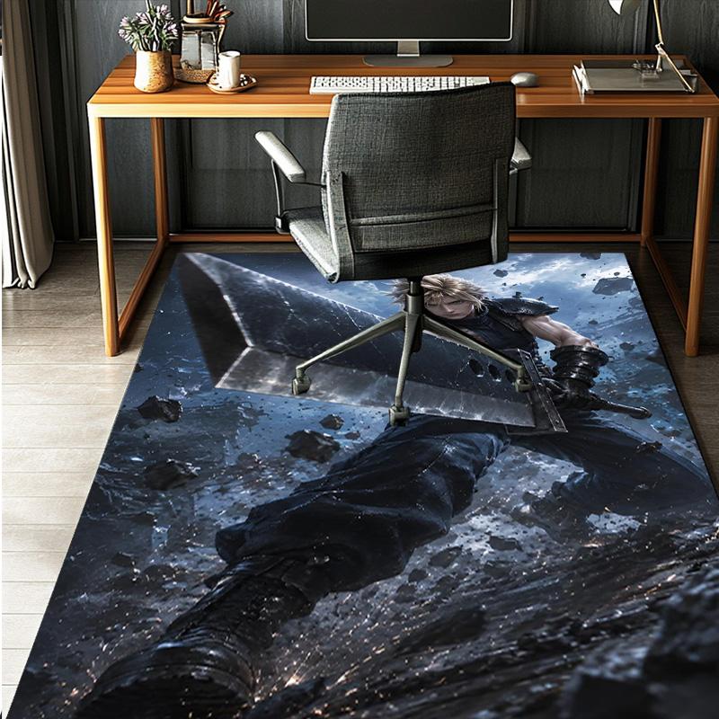 Final Fantasy Pattern Rug, Indoor/Outdoor Mat, for Picnic, Gameroom, Bedroom, Office, Living Room, Home Decor Carpet, Birthday Gift