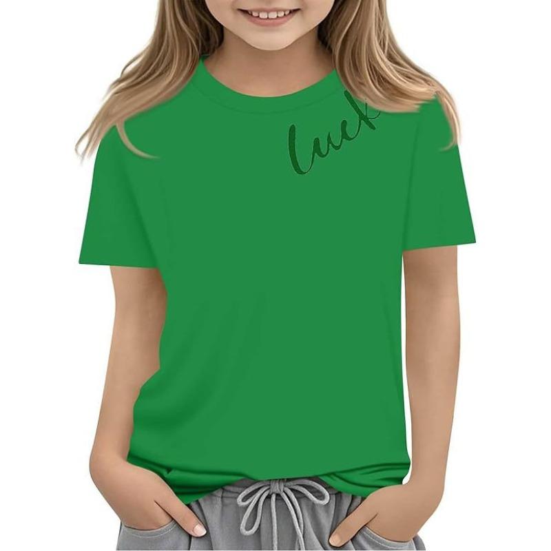 Детская футболка Удобная Милая Свободная Высококачественная Детская Женская Футболка с Короткими Рукавами и Круглым Вырезом