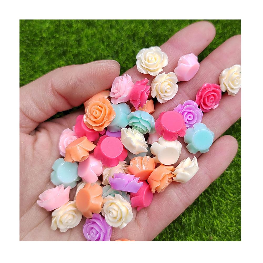 10-Color Resin Flatback Charms for Phone Bag Shoes 14mm Peony Flower Ornament Resin Crafts