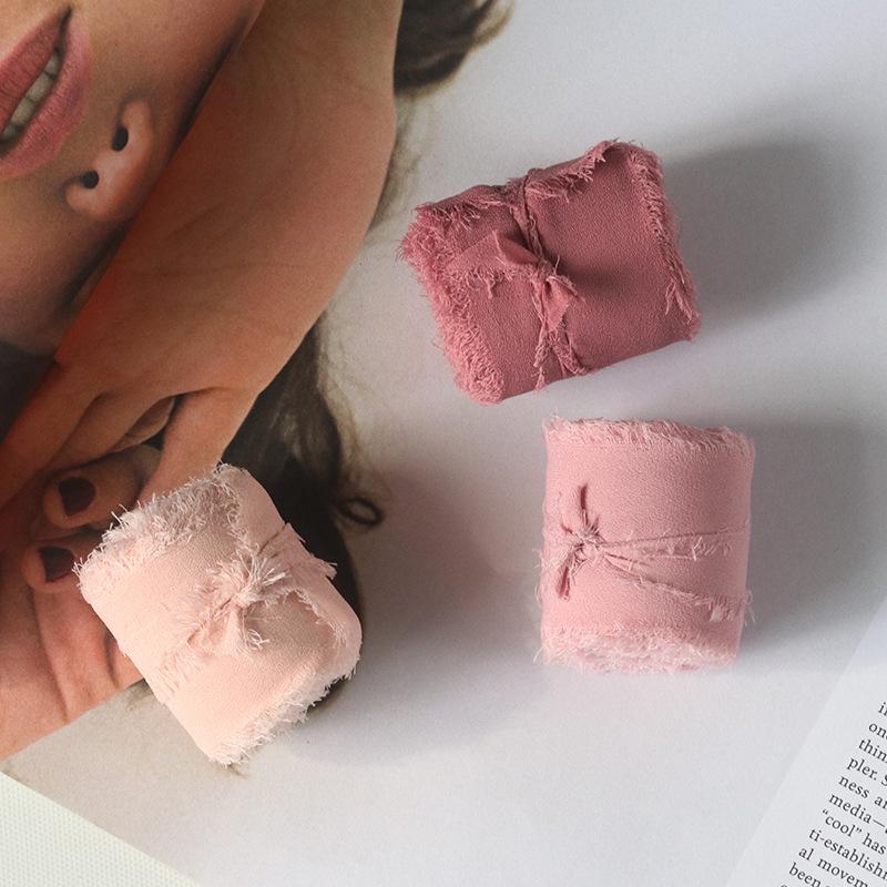 Hand-Torn Raw Edge Chiffon Ribbon Bouquet Streamer for Wedding Flowers