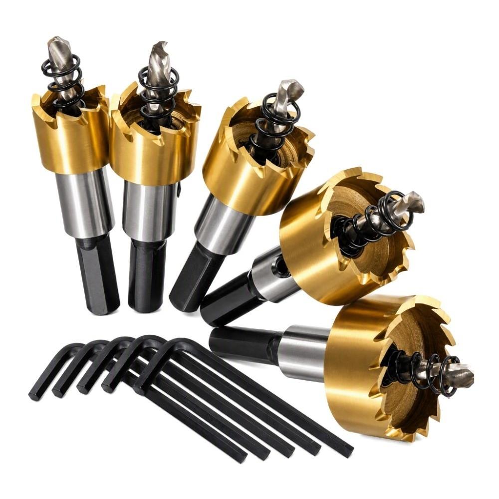 5PCS 16-30mm Diameter Hole Saw Kit 5/8"-1-3/16" Size Metal Hole Cutter For Aluminum