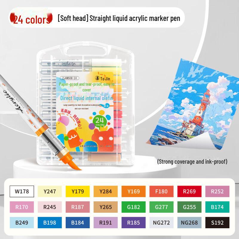 Набор акриловых водостойких маркеров Zhijin с мягким наконечником для граффити и рисования своими руками