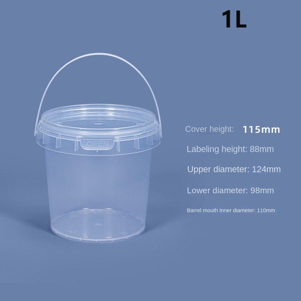 Food Buckets Plastic Bucket Container Clear Sealing Packaging Case Useful Storage Pail