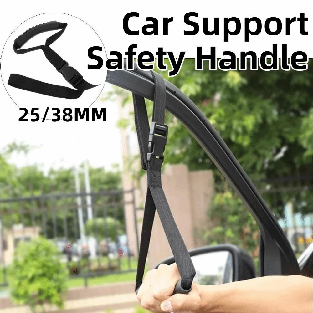 Adjustable Car Door Handle Assist Nylon Strap Vehicle Auxiliary Handle Ring Vehicle Boarding Aid