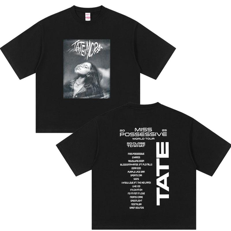 Tate McRae So Close To What New Album Graphic Tshirts Unisex Women Vintage Hip Hop Pop Music Short Sleeve Tshirt Streetwear
