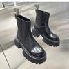 2024 Осень/Зима Новые Повседневные Корейские Сапоги На Толстой Подошве Толстый Каблук Короткие Модные Кожаные Сапоги На Высоком Каблуке