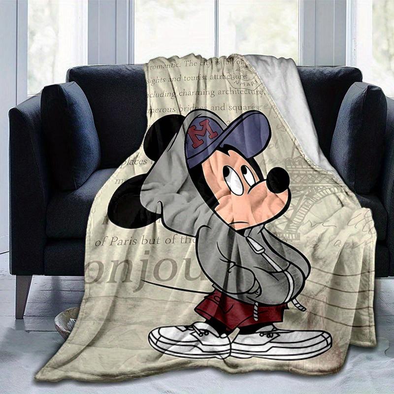 1pc, Mickey (1) Home Decor Flannel Blanket, Perfect Gift for Bedroom, Living Room, Travel, Camping, Car, Beach, Office Nap, Ideal Sofa Throw, Outdoor