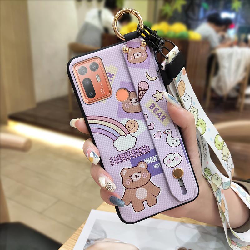 Силиконовый пылезащитный чехол для телефона HTC Desire 20 Plus/D20+ Милый защитный ремешок на запястье Кольцо Задняя крышка Противоударный шнурок