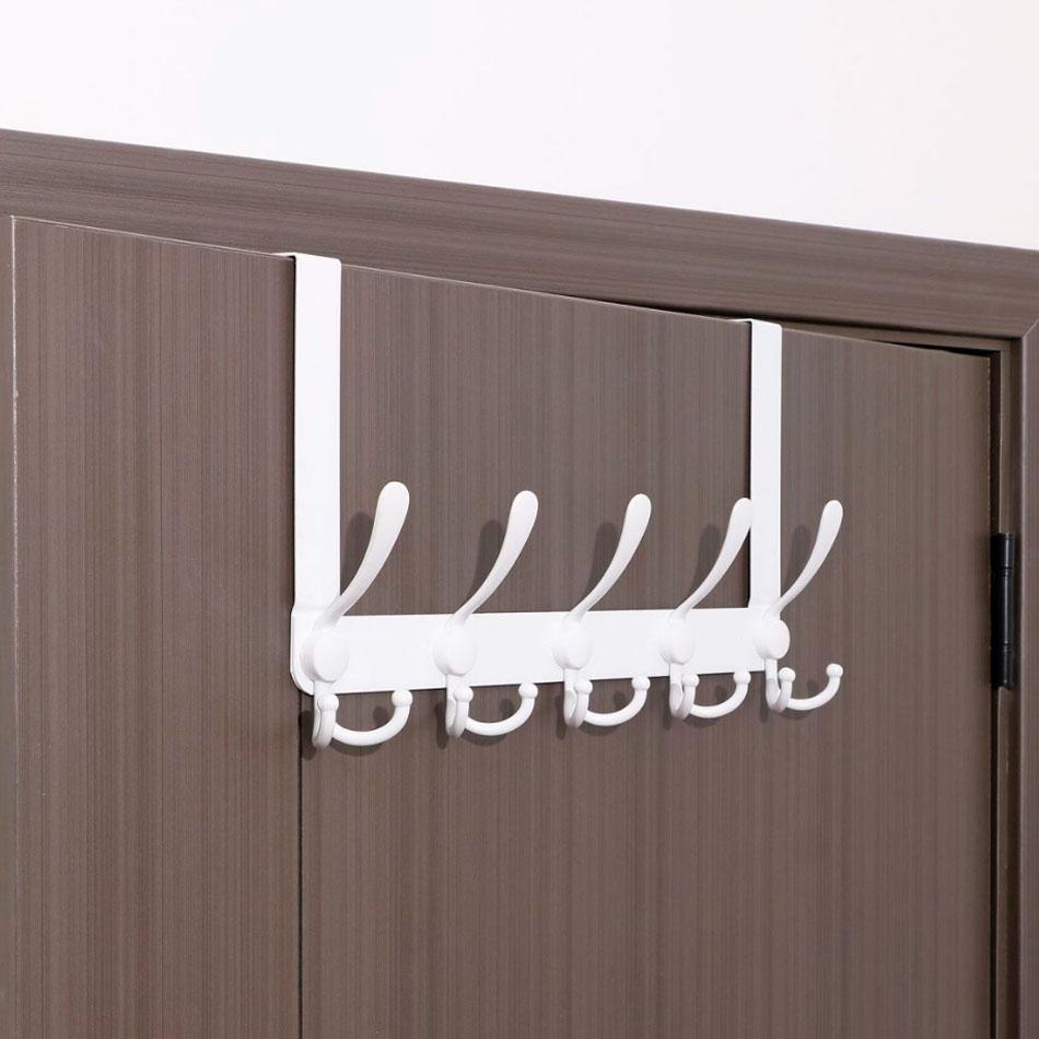 Дверной крючок из нержавеющей стали, белый, черный, настенный, для ванной комнаты, спальни, ключей, шляпы, пальто, одежды, полотенец, вешалка для хранения, 5 рядов крючков
