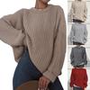 Autumn and Winter New Women's Loose Simple Pullover Round Neck Long Sleeve Knitted Casual Sweater