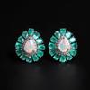 Pear-shaped Multi-gems Design Luxury Earrings Natural Green Agate with Rich Color Opal Gems Earrings for Women Birthday Gift