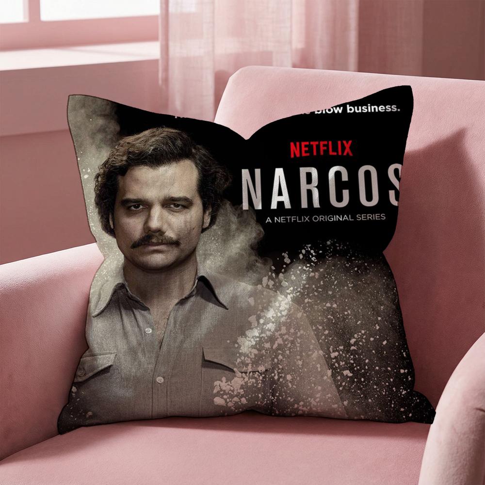 Чехол на подушку TV N-Narcos, Универсальный чехол для дома и автомобиля - Двусторонний, Мягкий и Прочный для ежедневного использования