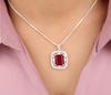 Pink Rubellite Gemstone 925 Sterling Silver Jewelry Zircon Pendant Gift For Her CZP-11-5