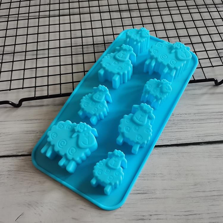 8 отверстий EID Mubarak Ramadan Animal Sheep Chocolate Form Силиконовая форма для конфет, печенья, желе, пудинга, кубиков льда, кондитерских изделий, инструментов для выпечки