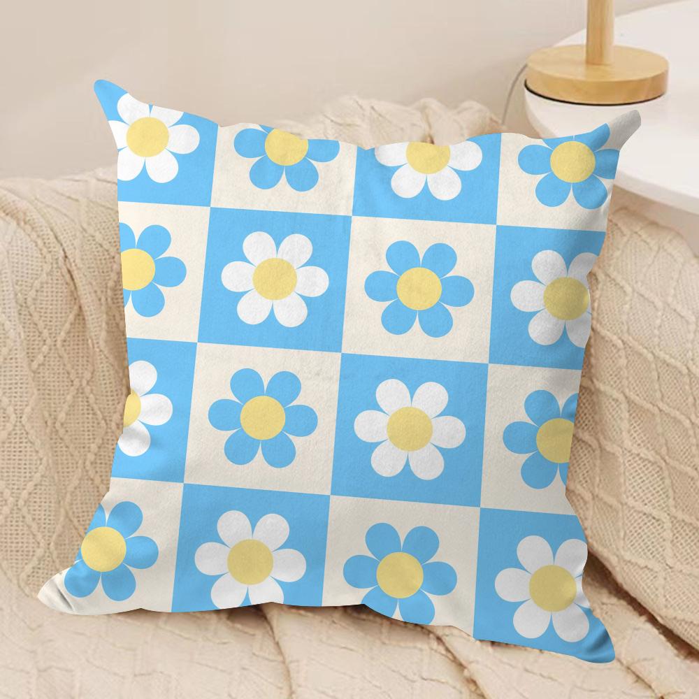Sweet Retro Geometrical Florals Cushion Cover Short plush Doublesided Print Square Throw Pillow Covers Sofa Home Cushion Decor