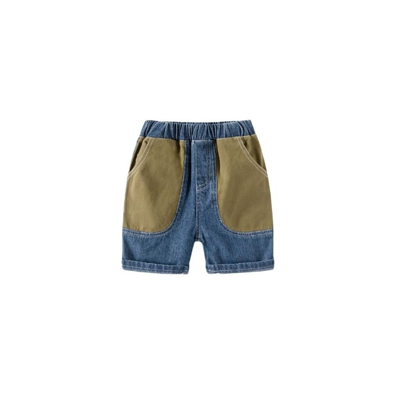 Boys' Denim Shorts, Children's Summer Low-Rise Fashion Shorts, Boys' Casual Patchwork Mid-Length Pants