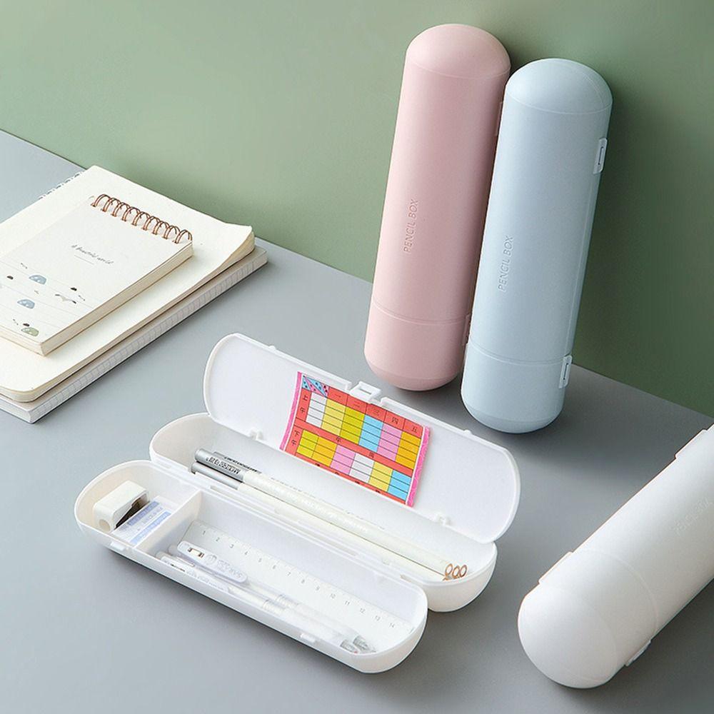 Mini Pencil Case Cute Stationery Storage Bag Plastic Pen Box Student