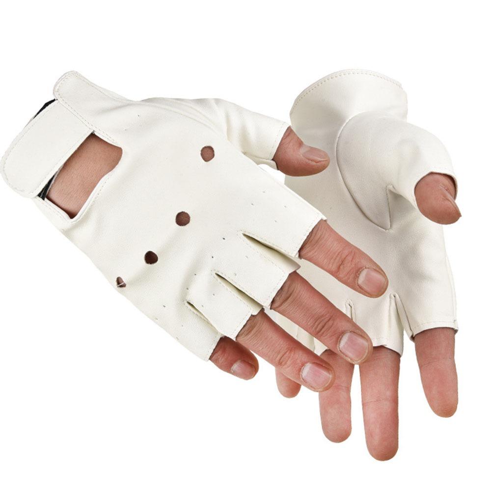 2 шт. мужские унисекс перчатки с половиной пальцев из искусственной кожи рабочие перчатки без пальцев варежки для вождения