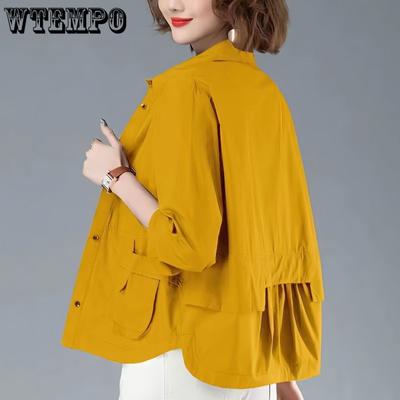 Тонкая короткая куртка женская модная повседневная кардиган рубашка ветровка куртка топ