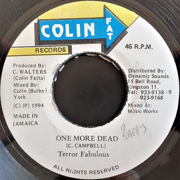 7-дюймовая пластинка TERROR FABULOUS One More Dead NONE Colin Fat Recor 1994 Ямайка Регги Ска Даб Б/у