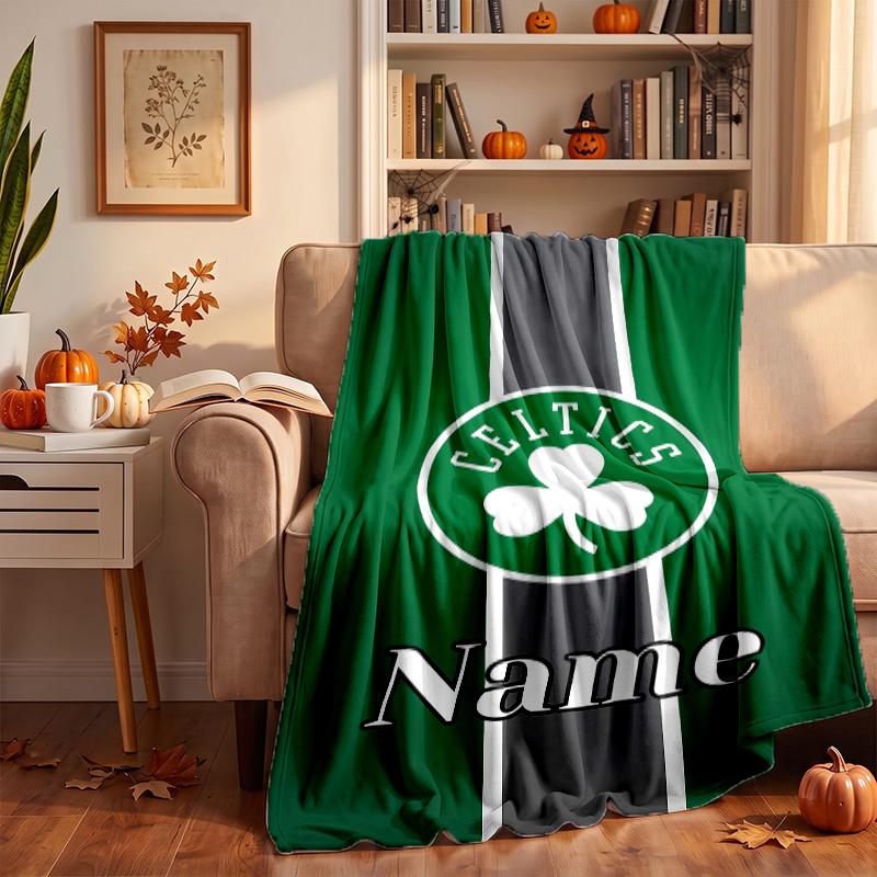 Boston Celtics Custom Flannel Blankets Soft Warm Cozy Throws for Home Decor Holiday Gifts