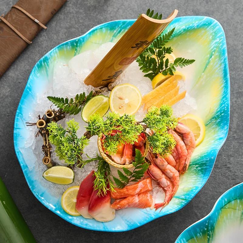 Ресторан в стиле легкой роскоши Тарелка для суши Креативная тарелка для лосося и морепродуктов Изысканные десертные тарелки высокого класса Бытовая посуда