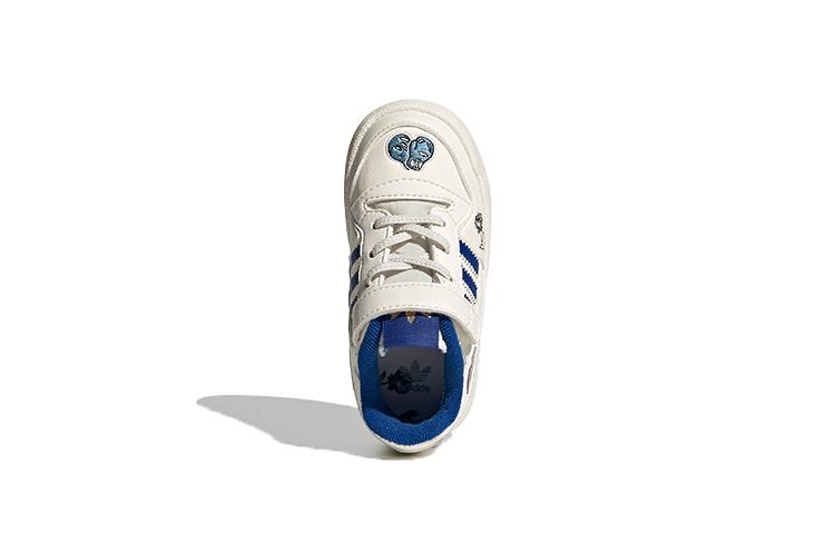 adidas Оригинальные FORUM Low El I Кожаные Низкие Детские Кроссовки Бело-Синие Для Младенцев и Малышей FY2546