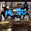 Retro Nostalgic 3d Wallpaper Graffiti Brick Wall Murals Rock Bar Ktv Restaurant Background Wall Paper Decor