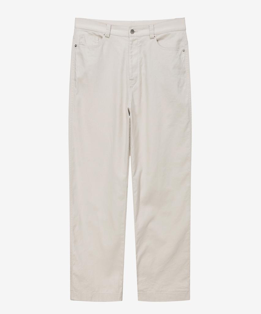 MINDBRIDGE [Couture] Semi-Wide Linen Blend Cream Texture Modified Pants