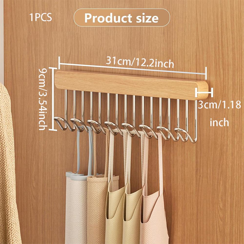 Retractable Wooden Hanger,Multifunctional Storage Hanger with Hooks Space Saving Wall-mounted Wardrobe Hanger,Hanger Storage Box