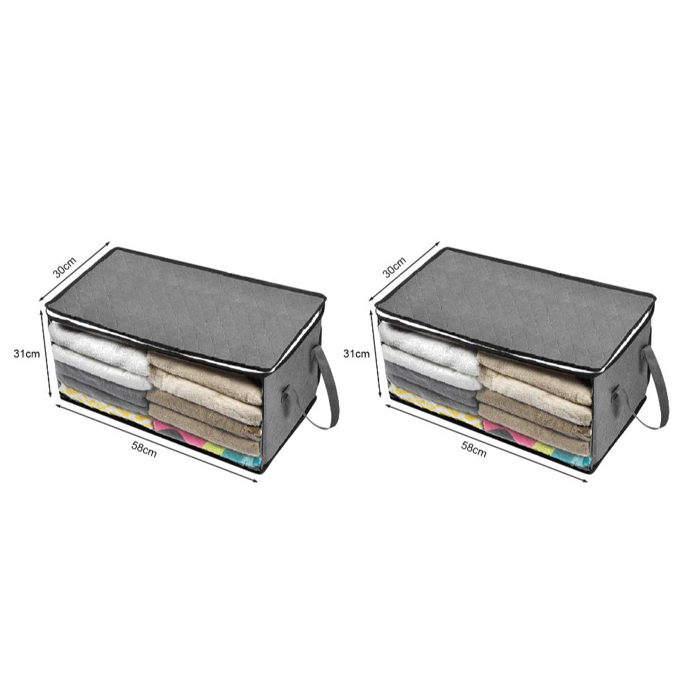 Foldable Blanket Storage Bags Foldable Blanket Storage Bins with Sturdy Zippers Thick Fabric Large Clear Window & Carry Handles
