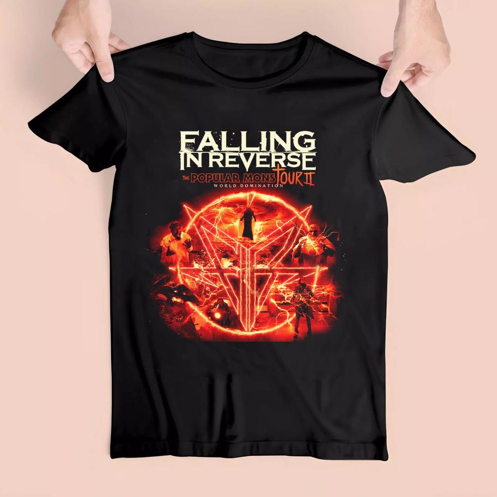 NEW Falling In Reverse - The Popular Mons TOUR II 2024 Black All Size Shirt AC23